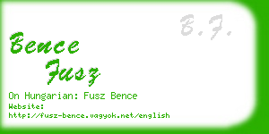 bence fusz business card